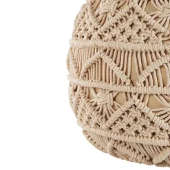 Beliani KAYSERI - Poef - Beige - 40 cm - Katoen Best