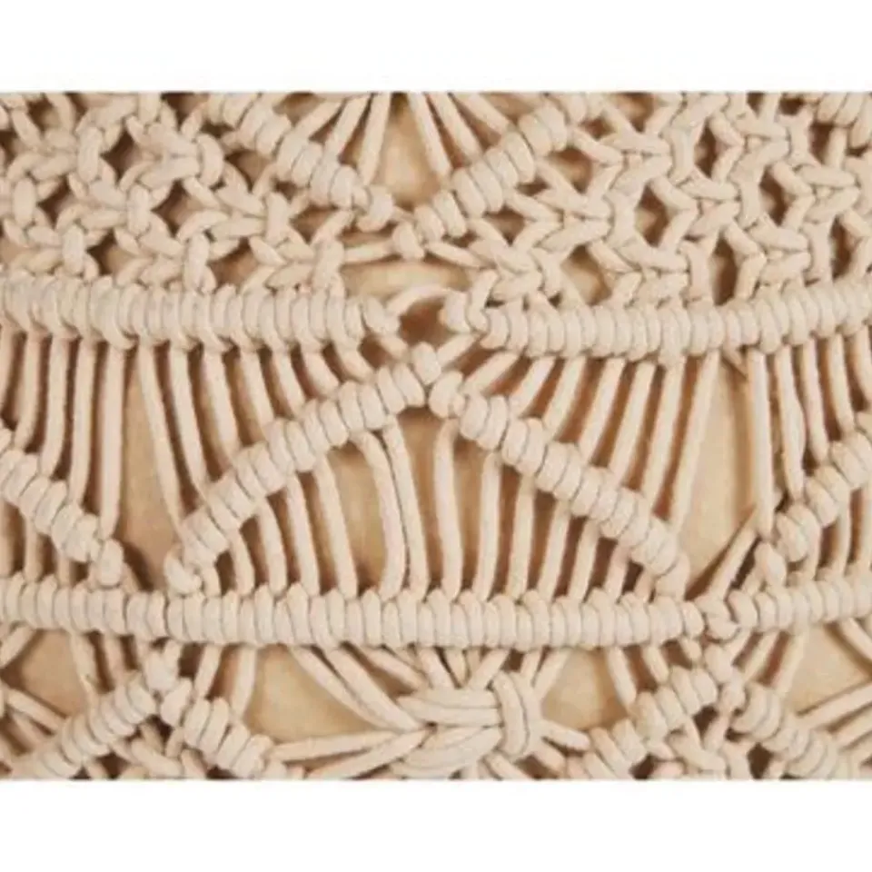 Beliani KAYSERI - Poef - Beige - 40 cm - Katoen Best