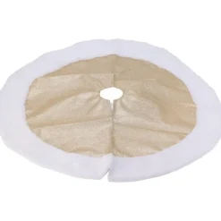 Merkloos Kerstboomrok - champagne goud - metallic - D90 cm - polyester Discount
