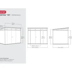 Keter Cortina 97 Tuinhuis - 277x218x226cm - Grijs Clearance