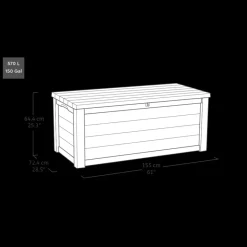 Keter Eastwood Opbergbox - 570L - 72,4x155x64,4cm - Antraciet New
