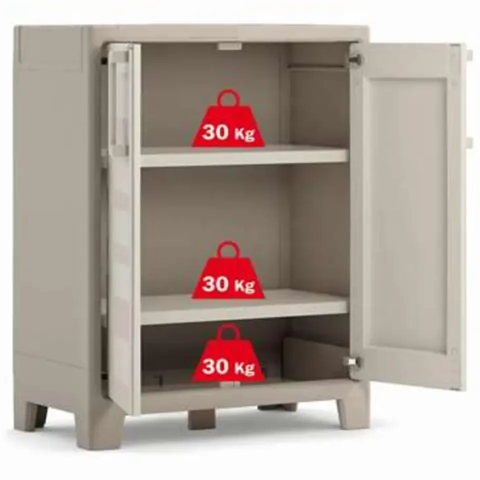 Keter Gulliver Lage Kast - 2 Planken - 80x44x100 cm - zand/beige Online