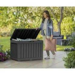 Keter Kentwood Opbergbox 190L - 82,3x45,7x57,7cm - Antraciet New