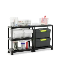 Keter Kunststof Stellingkast Tribac - Opbergrek - 90x45x182cm - zwart Sale