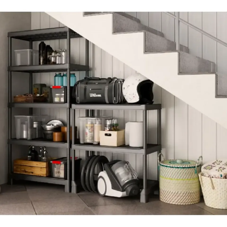 Keter Kunststof Stellingkast Tribac - Opbergrek - 90x45x182cm - zwart Sale