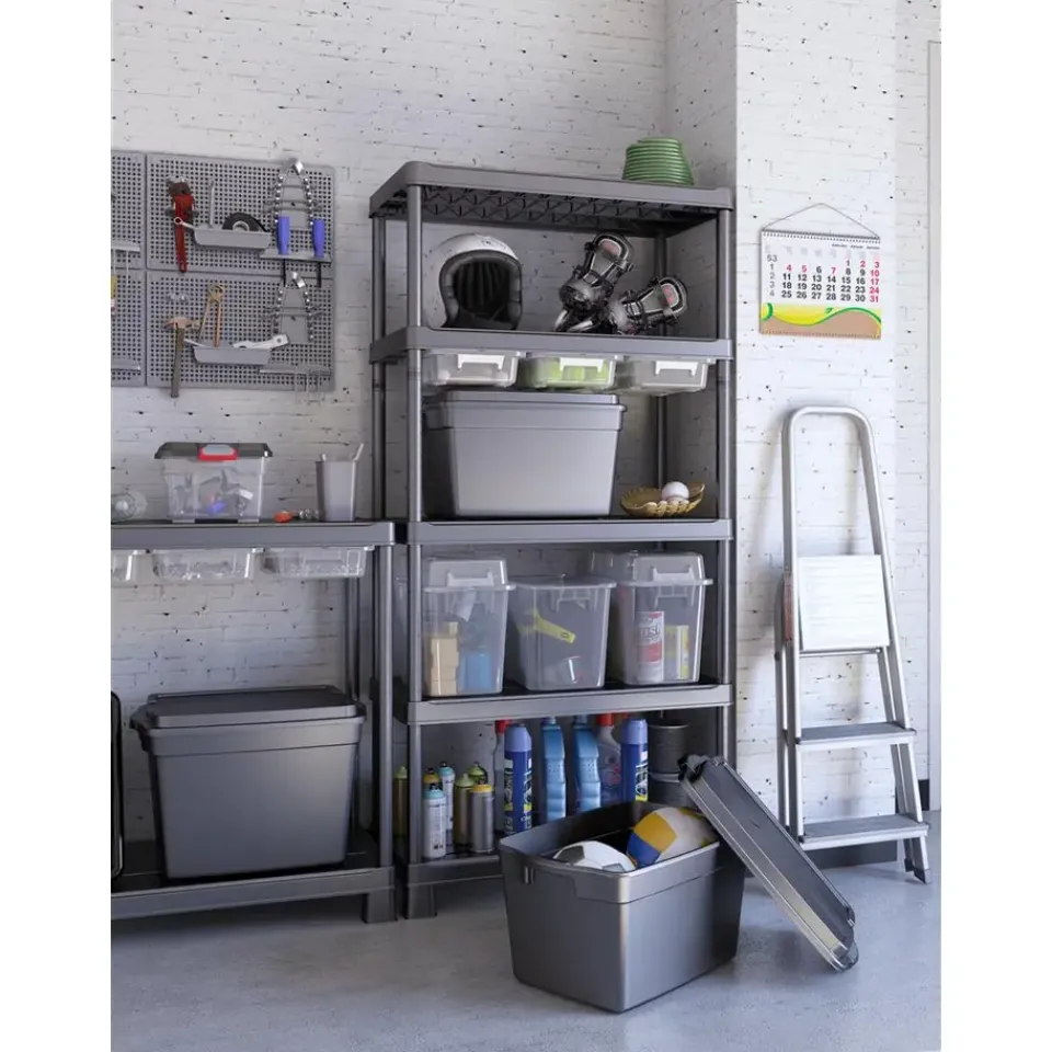 Keter Kunststof Stellingkast Tribac - Opbergrek - 90x45x182cm - zwart Sale