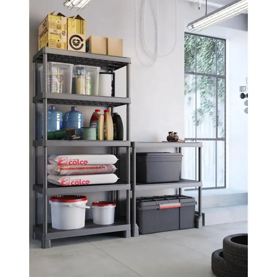 Keter Kunststof Stellingkast Tribac - Opbergrek - 90x45x182cm - zwart Sale