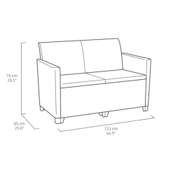 Keter Marie Essential Loungeset + Orlando tafel - 4 personen - Antraciet Best