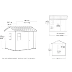 Keter Newton 975 Tuinhuis - 230x287x246cm - Grijs Hot