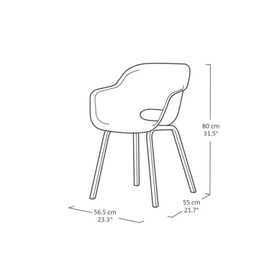 Keter Noa Tuinstoel - 2 stuks - 55x56.5x80cm - metalen onderstel - Vintage green Online