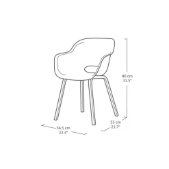 Keter Noa Tuinstoel - 2 stuks - 55x56.5x80cm - metalen onderstel - Blauw Outlet