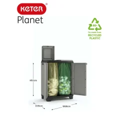 Keter Planet Lage Opbergkast - 68x39x90cm - Grijs/Zwart Hot