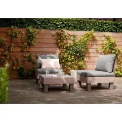 Keter Signature Elements Balkonset 2 personen - met groene kussens - Cappuccino Best