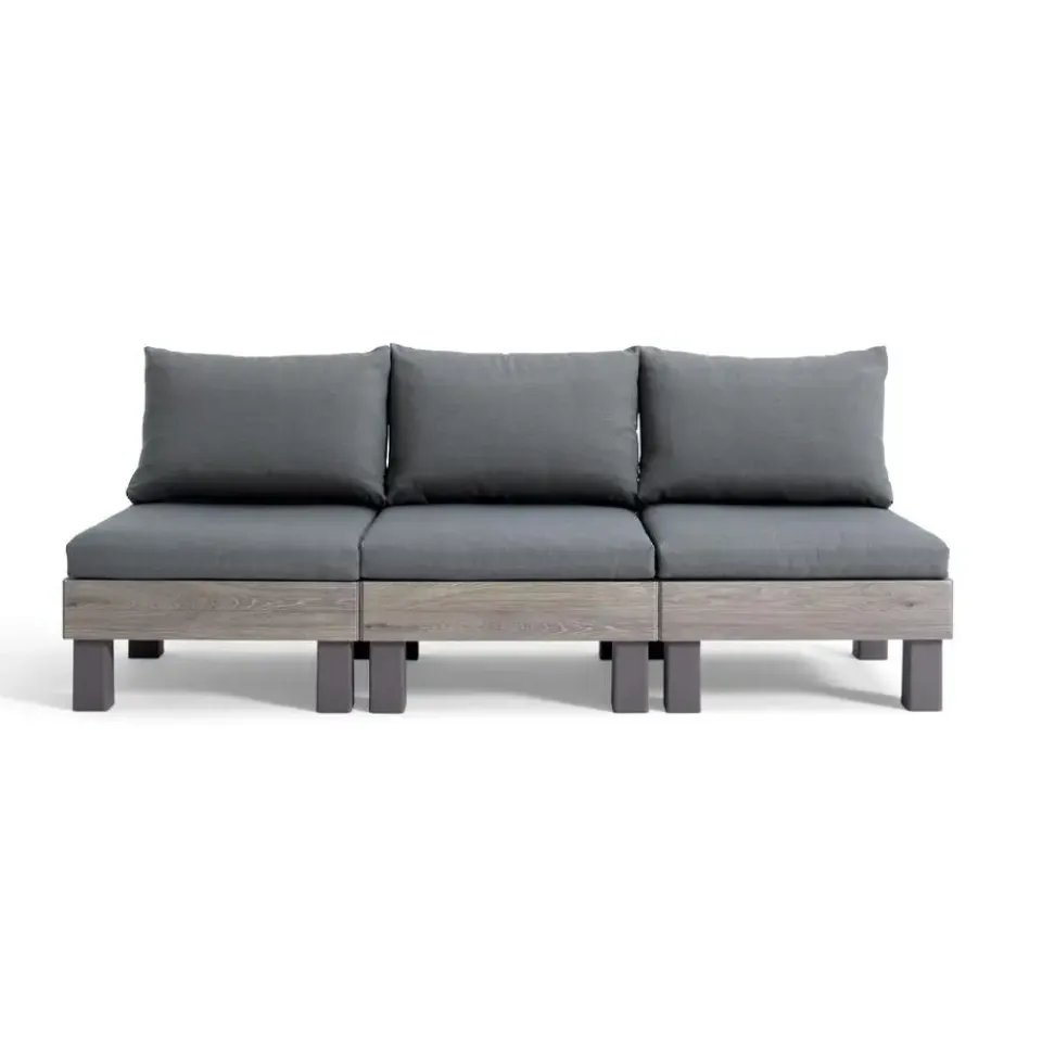 Keter Signature Elements 3-zits Loungebank - met groene kussens - Cappuccino Clearance