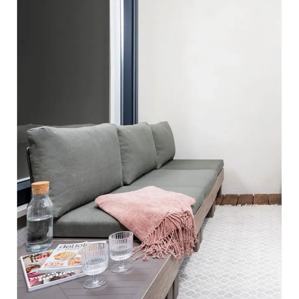 Keter Signature Elements 3-zits Loungebank - met groene kussens - Cappuccino Clearance