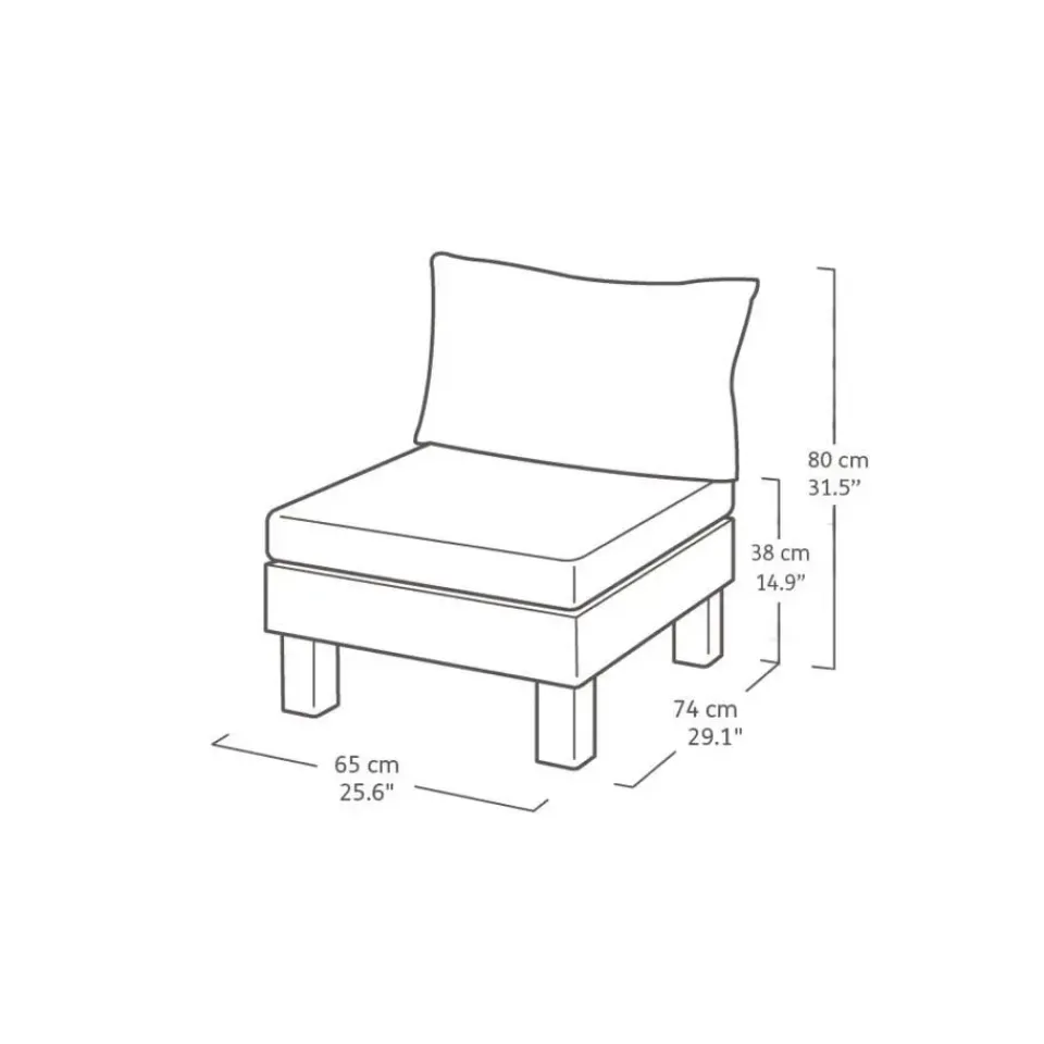 Keter Signature Elements 3-zits Loungebank - met groene kussens - Cappuccino Clearance