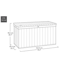 Keter Venetian Opbergbox - 570L - 142.5x65.3x78.2cm - Bruin Hot