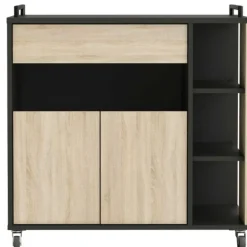 CBA Keukentrolley Inès-ruwe eik/zwart Clearance