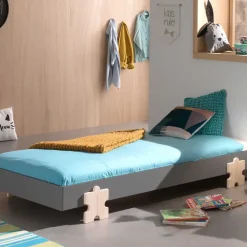 Vipack Kinderbed Modulo Puzzle 90x200 stapelbaar - antraciet/dennenhout Best