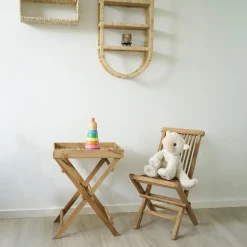 House Nordic Kinderstoel Naturel Teakhout - Zithoogte 33cm - Toledo - Set van 2 Online
