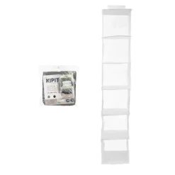 Kipit Kledingkast organizer - 6 vaks - wit - 25 x 25 x 138 cm New