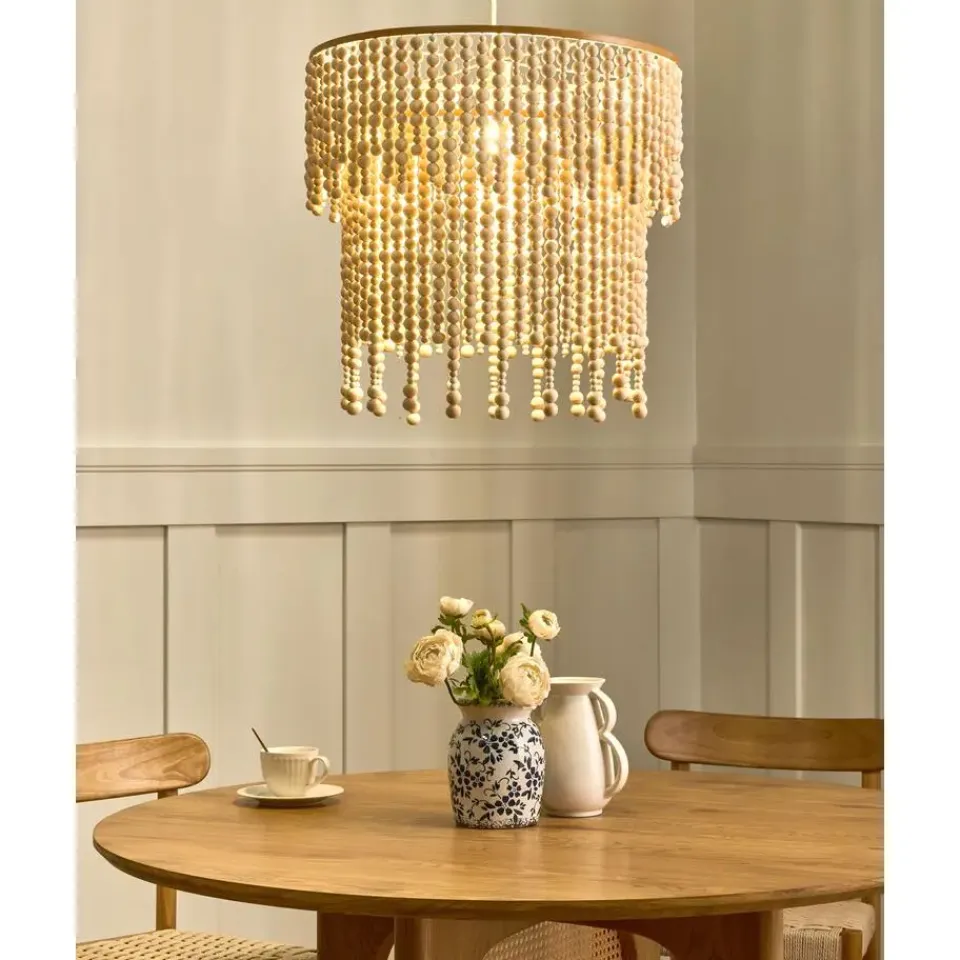 Leen Bakker KIRINDI - Kroonluchter - Lichtbruin - Rubberhout Online