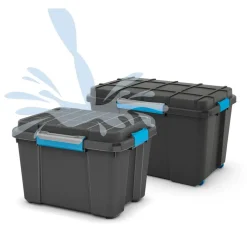 KIS Scuba box M - 45L - zwart/blauwe clips Outlet