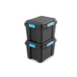 KIS Scuba box M - 45L - zwart/blauwe clips Outlet