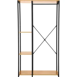 Merkloos Kledingkast - Open Kast - 176x90x40 cm - MDF lichte Eik & Metaal Hot