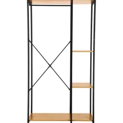 Merkloos Kledingkast - Open Kast - 176x90x40 cm - MDF lichte Eik & Metaal Hot