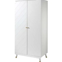 Vipack Kledingkast Billy 2 deuren MDF - wit/goud Online