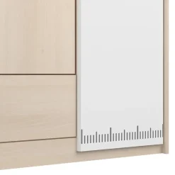 Leen Bakker Kledingkast Charly 3-deurs - acaciakleur - 180x112x52 cm Outlet