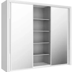 Gami Kledingkast Cody 231cm met 3 schuifdeuren & spiegel - wit Online