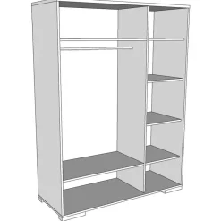 Vipack Kledingkast London 146cm met 3 deuren - wit Clearance
