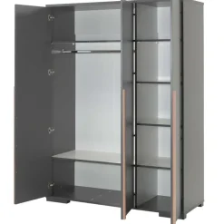 Vipack Kledingkast London 146cm met 3 deuren - antraciet Clearance