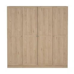 Leen Bakker Kledingkast Lynn 4-deurs - eikenkleur - 200x196x62 cm Sale