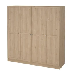Leen Bakker Kledingkast Lynn 4-deurs - eikenkleur - 200x196x62 cm Sale