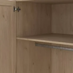 Leen Bakker Kledingkast Lynn 4-deurs - eikenkleur - 200x196x62 cm Sale