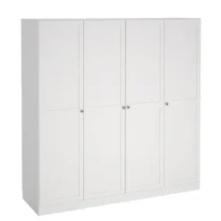 Leen Bakker Kledingkast Lynn 4-deurs - wit - 200x196x62 cm Clearance