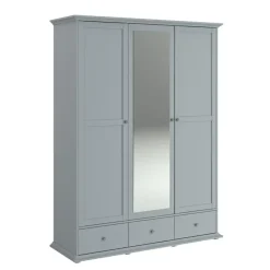 Leen Bakker Kledingkast Margaux - grijs - 202x152x53 cm Outlet