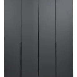 Leen Bakker Kledingkast Milaan 4-deurs- grafiet - 208x180x58 cm Online