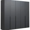 Leen Bakker Kledingkast Milaan 5-deurs - grafiet - 208x225x58 cm Clearance