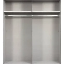 Leen Bakker Kledingkast Milaan 4-deurs - grafiet/greige - 208x180x58 cm Online