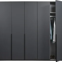 Leen Bakker Kledingkast Milaan 5-deurs - grafiet - 236x225x58 cm Best