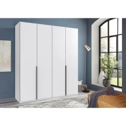 Leen Bakker Kledingkast Milaan 4-deurs- wit - 208x180x58 cm New