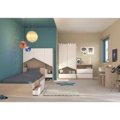 Parisot Kledingkast Shelby met 2 deuren en 1 lade - eik/wit Hot