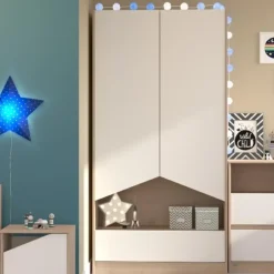 Parisot Kledingkast Shelby met 2 deuren en 1 lade - eik/wit Hot