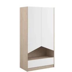 Parisot Kledingkast Shelby met 2 deuren en 1 lade - eik/wit Hot
