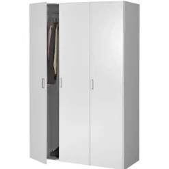 Leen Bakker Kledingkast Space 3-deurs - wit - 175,4x115,8x49,5 cm