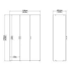 Leen Bakker Kledingkast Space 3-deurs - wit - 175,4x115,8x49,5 cm